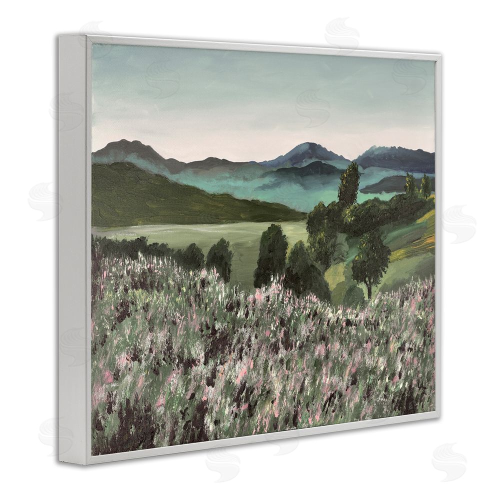 Lee Ann Zirbes Windblown Meadow Blooms White Framed Giclee Wall Art Print