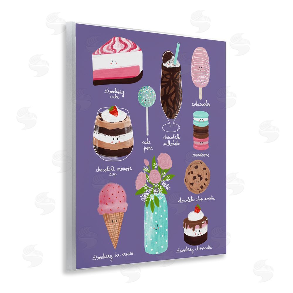Metka Hiti Decadent Desserts & Flowers Wall Plaque with Fixed Lithograph Print