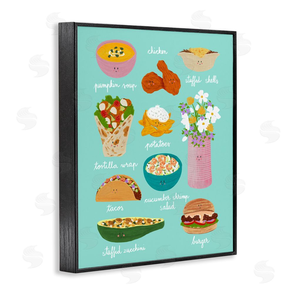 Metka Hiti Gourmet Lunch Food Collection Black Framed Giclee Wall Art