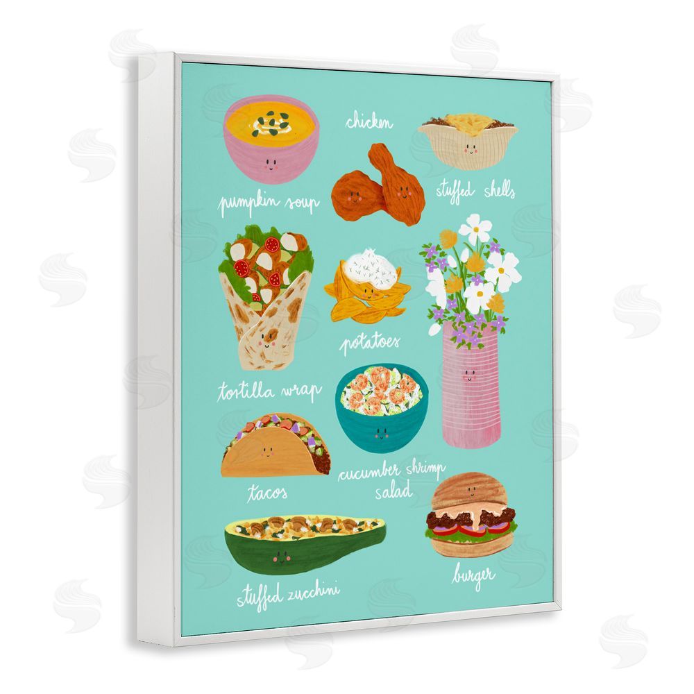 Metka Hiti Gourmet Lunch Food Collection White Framed Giclee Wall Art