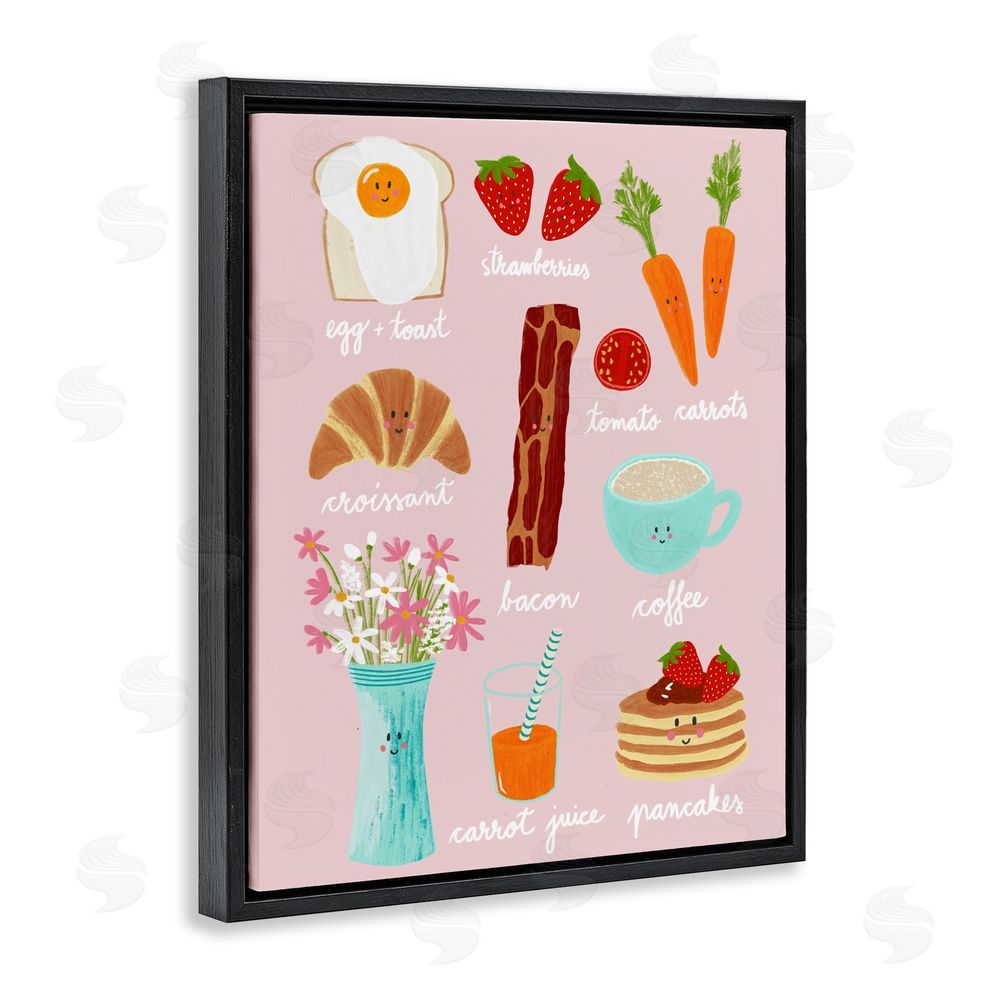 Metka Hiti Lush Summer Breakfast Black Floating Framed Canvas Wall Art