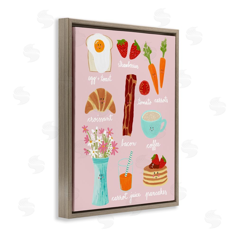 Metka Hiti Lush Summer Breakfast Brown Floating Framed Canvas Wall Art