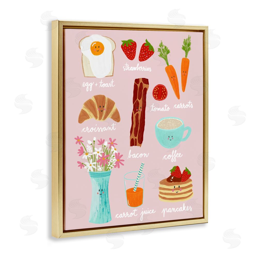 Metka Hiti Lush Summer Breakfast Gold Floating Framed Canvas Wall Art