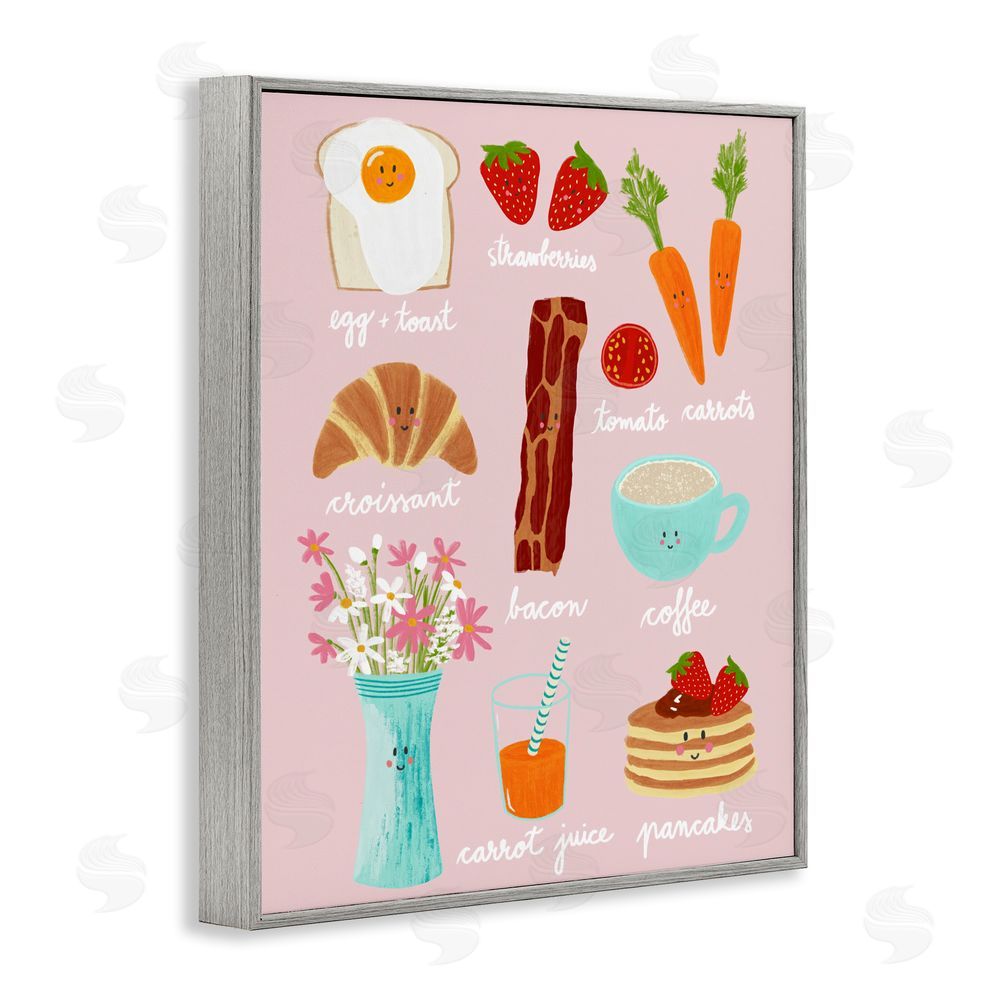 Metka Hiti Lush Summer Breakfast Gray Framed Giclee Wall Art