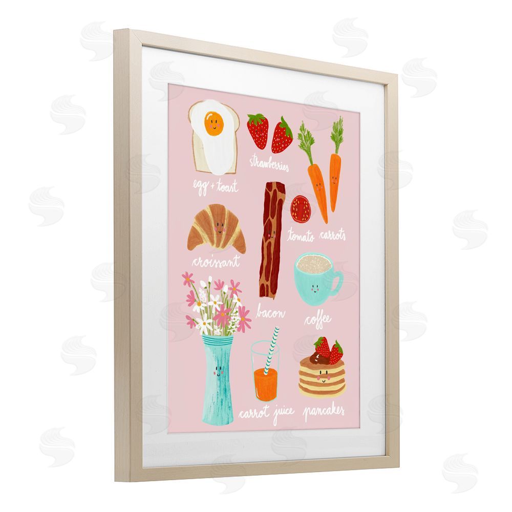 Metka Hiti Lush Summer Breakfast Brown Framed Print Under Glass Wall Art