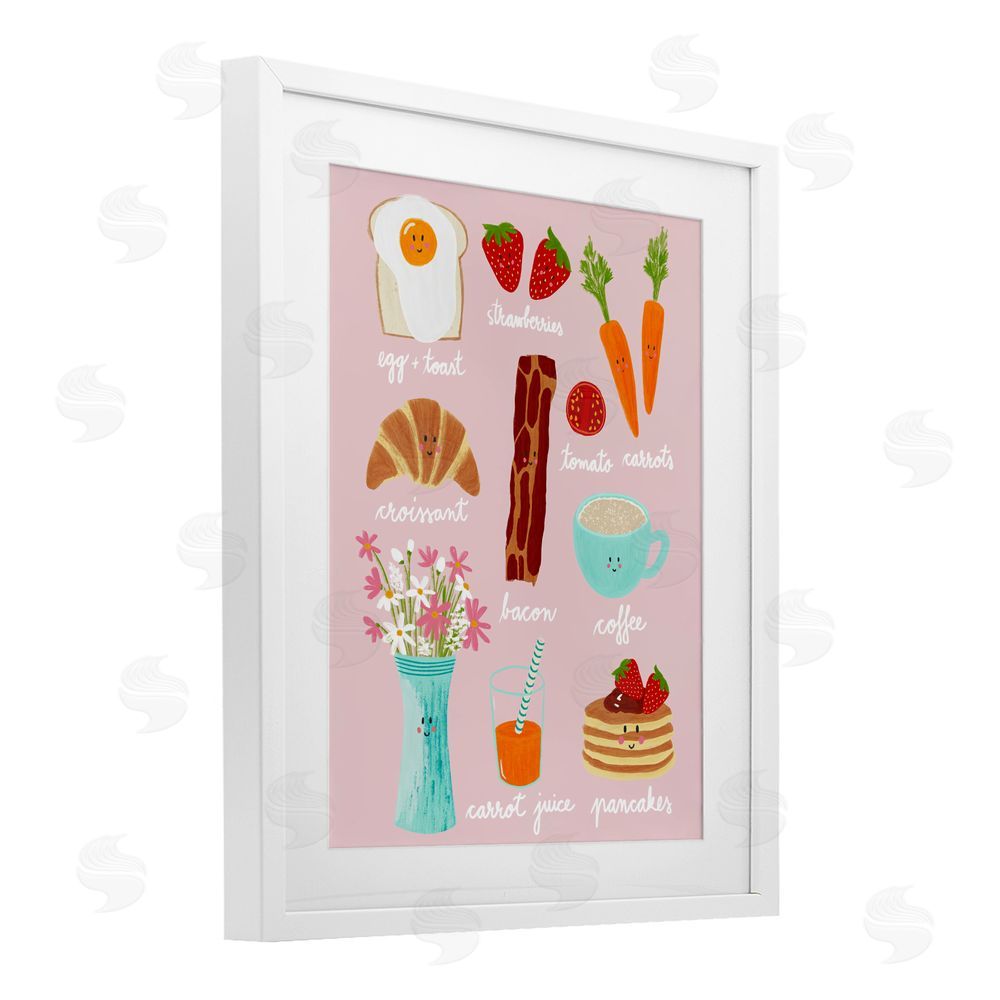 Metka Hiti Lush Summer Breakfast White Framed Print Under Glass Wall Art