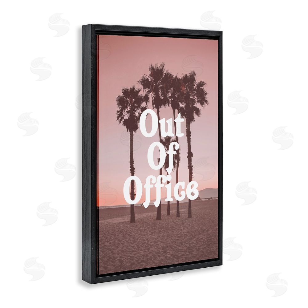 Daphne Polselli Out Of Office Tropical Escape Black Floating Framed Canvas Wall Art