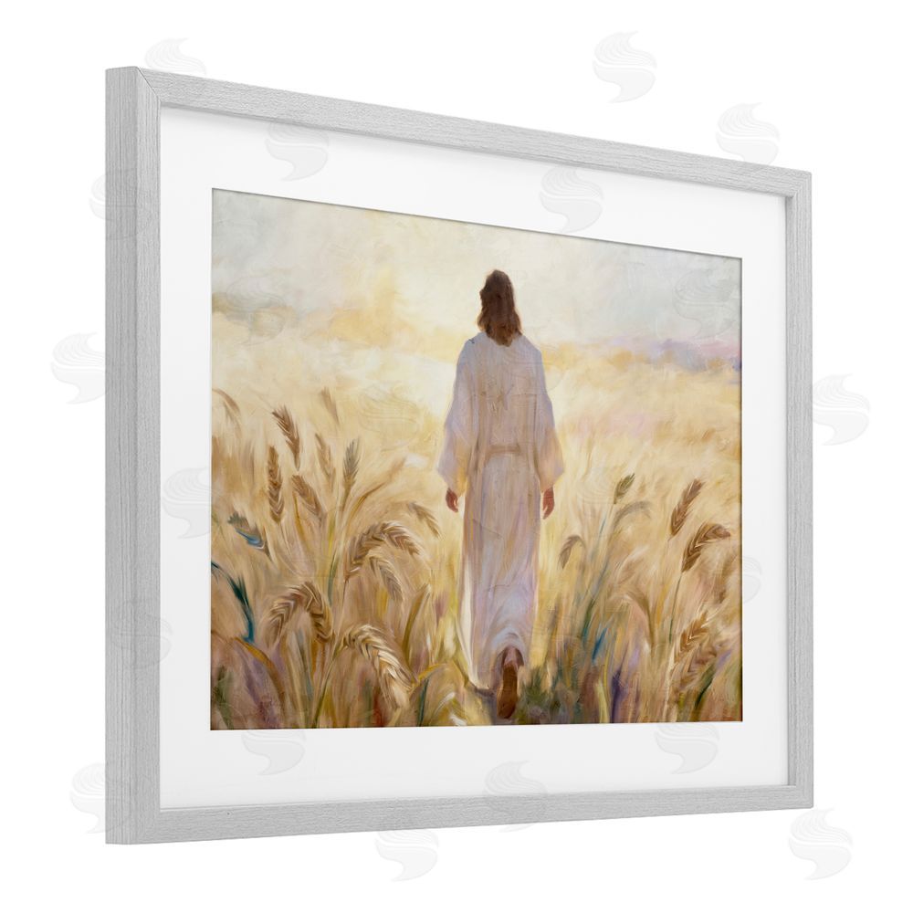 Kim Allen In His Steps Walking Faithfully Gray Framed Print Under Glass Wall Art