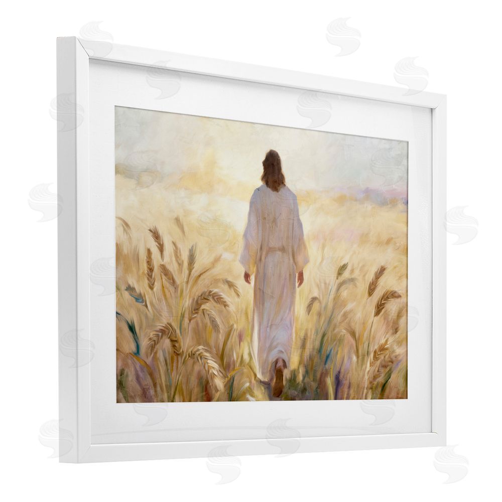 Kim Allen In His Steps Walking Faithfully White Framed Print Under Glass Wall Art