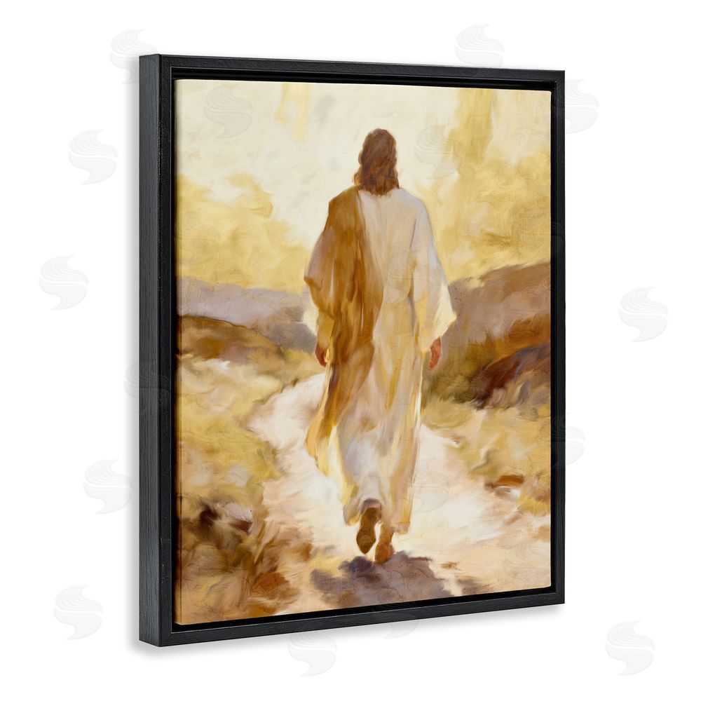 Kim Allen Walk By Faith Sunset Black Floating Framed Canvas Wall Art Print