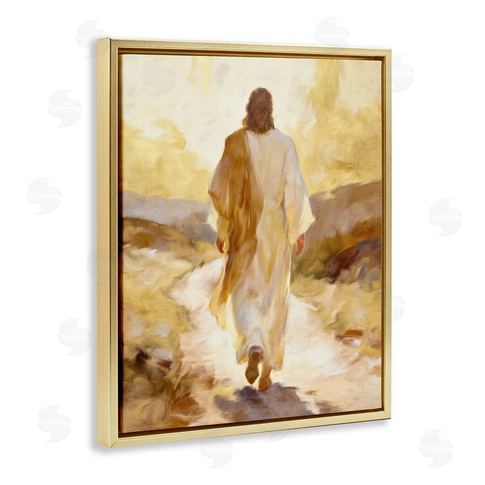 Kim Allen Walk By Faith Sunset Gold Floating Framed Canvas Wall Art Print