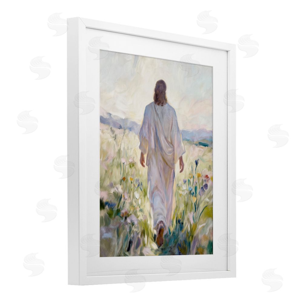 Kim Allen Wildflower Faithful Follower White Framed Print Under Glass with White Mat Wall Art
