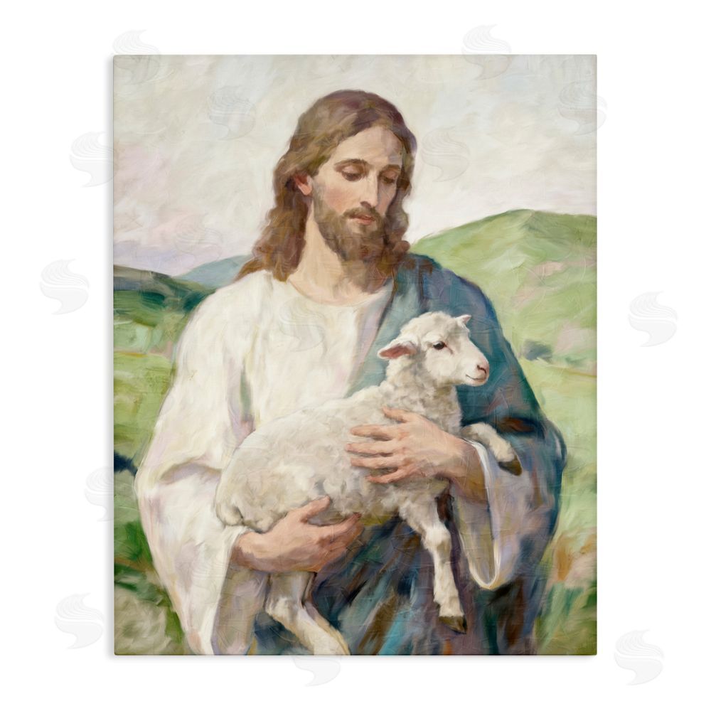 Kim Allen Little Lamb & Spiritual Figure Stretched Canvas Wall Art