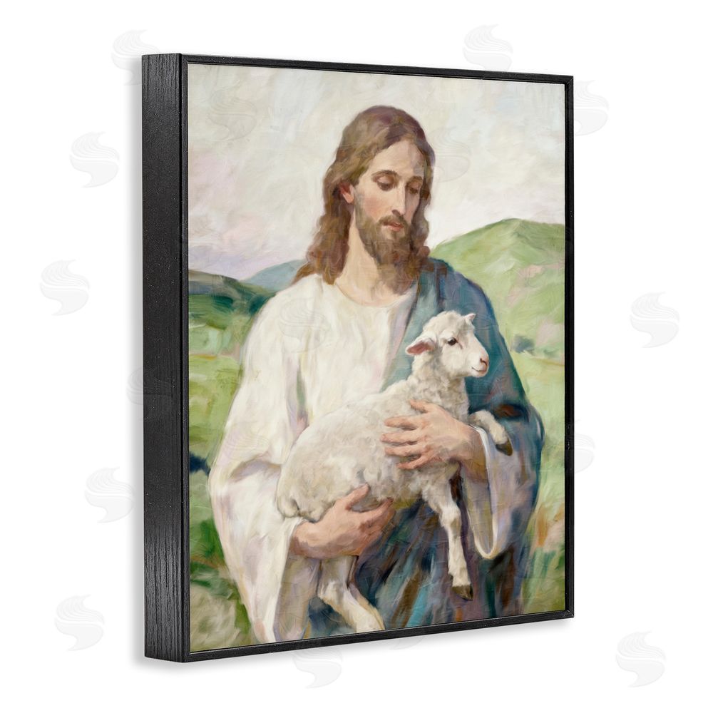 Kim Allen Little Lamb & Spiritual Figure Black Framed Giclee Wall Art