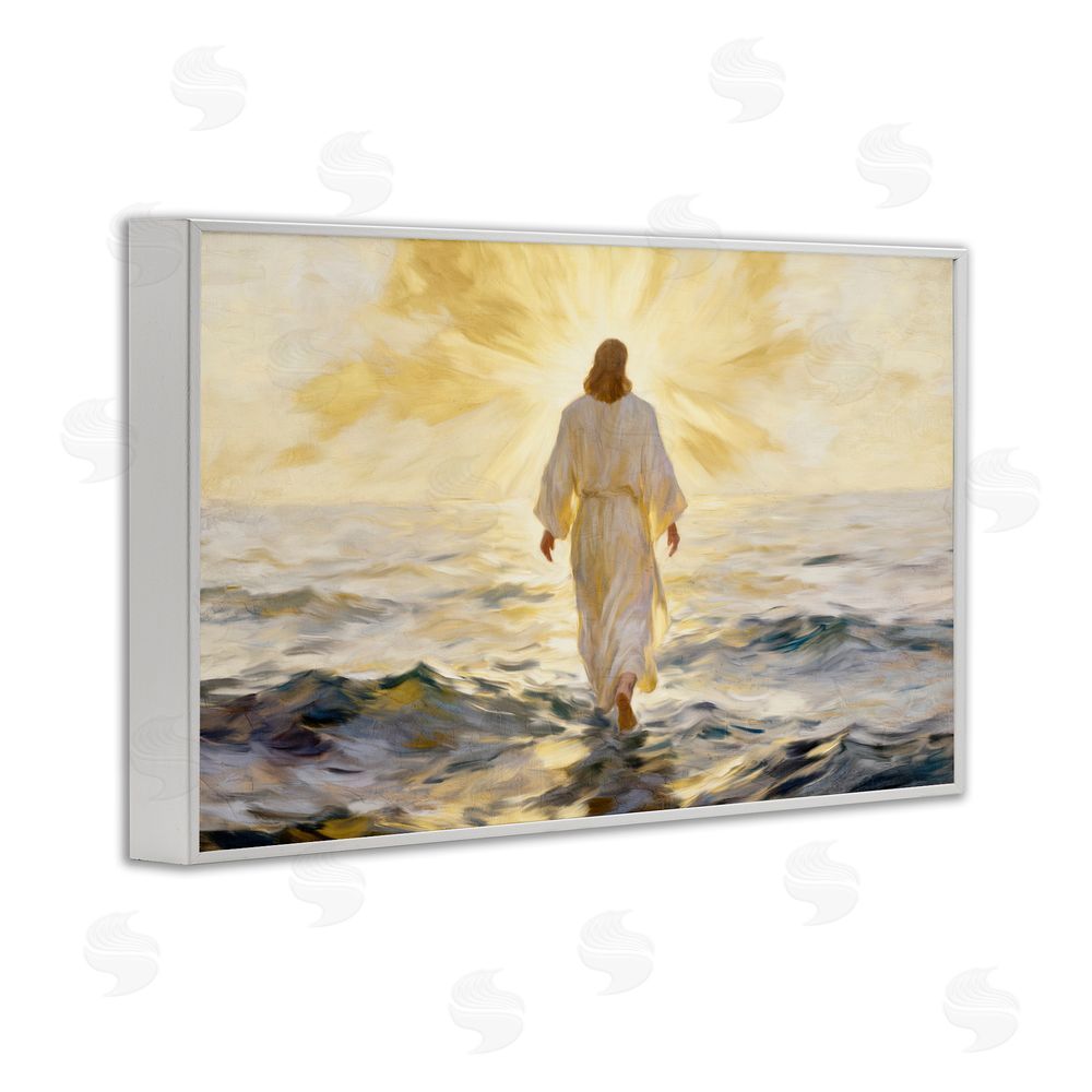 Kim Allen Golden Walk Spiritual Figure White Framed Giclee Wall Art