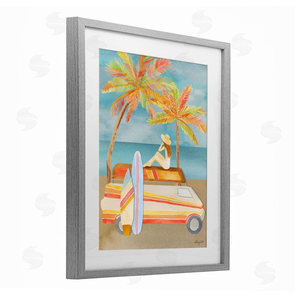 Hillary Holt California Road Trip Gray Framed Print Under Glass with Matting Wall Art