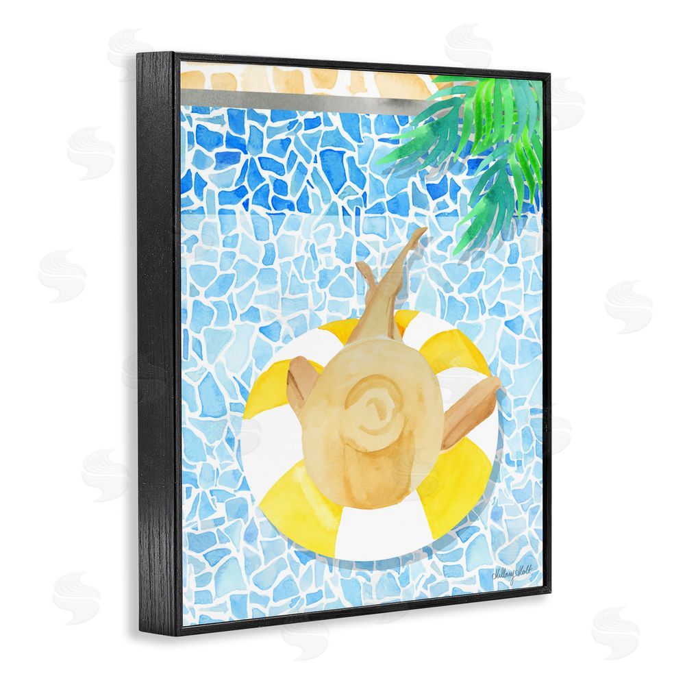 Hillary Holt Summer Poolside Drift Black Framed Giclee Wall Art Print