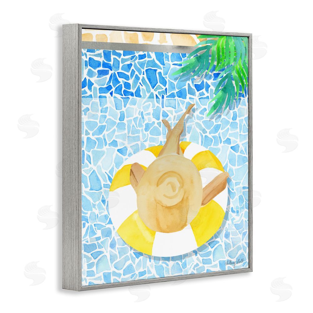 Hillary Holt Summer Poolside Drift Gray Framed Giclee Wall Art Print