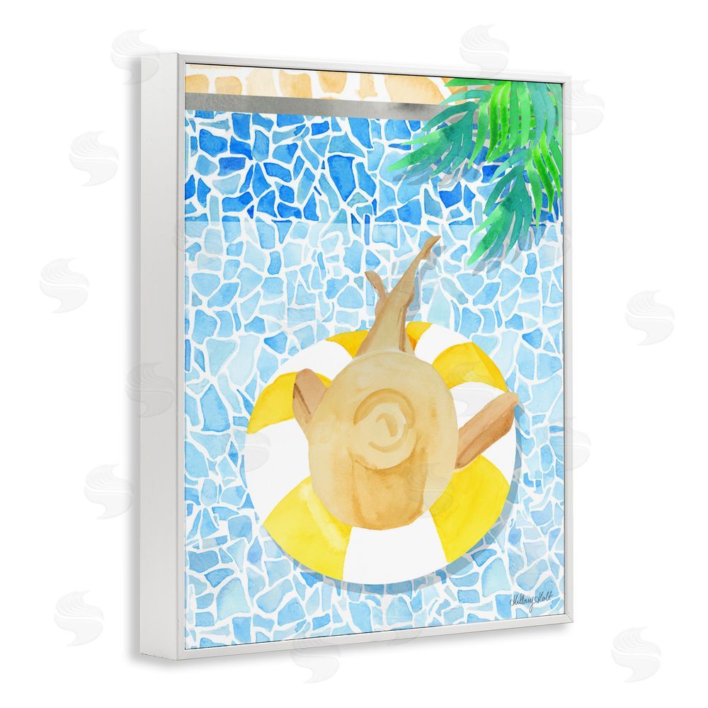 Hillary Holt Summer Poolside Drift White Framed Giclee Wall Art Print