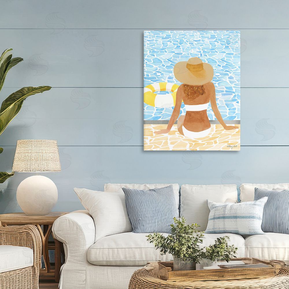 Hillary Holt Summer Poolside Chill Stretched Canvas on Wall