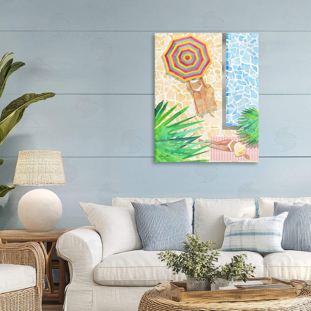 Hillary Holt Poolside Chill Duo Stretched Canvas Wall Art in Room