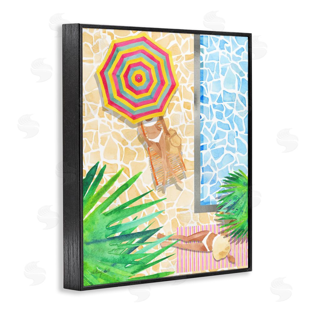 Hillary Holt Poolside Chill Duo Black Framed Giclee Wall Art