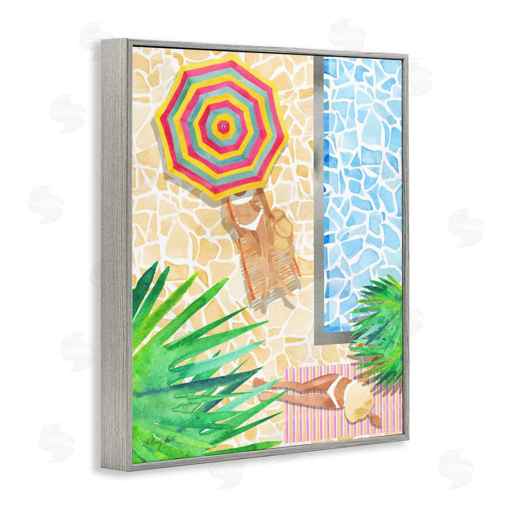 Hillary Holt Poolside Chill Duo Gray Framed Giclee Wall Art
