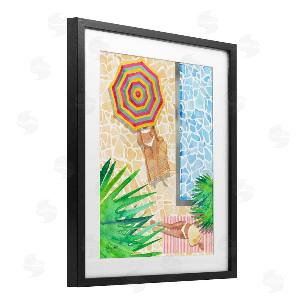 Hillary Holt Poolside Chill Duo Black Framed Print Under Glass Wall Art