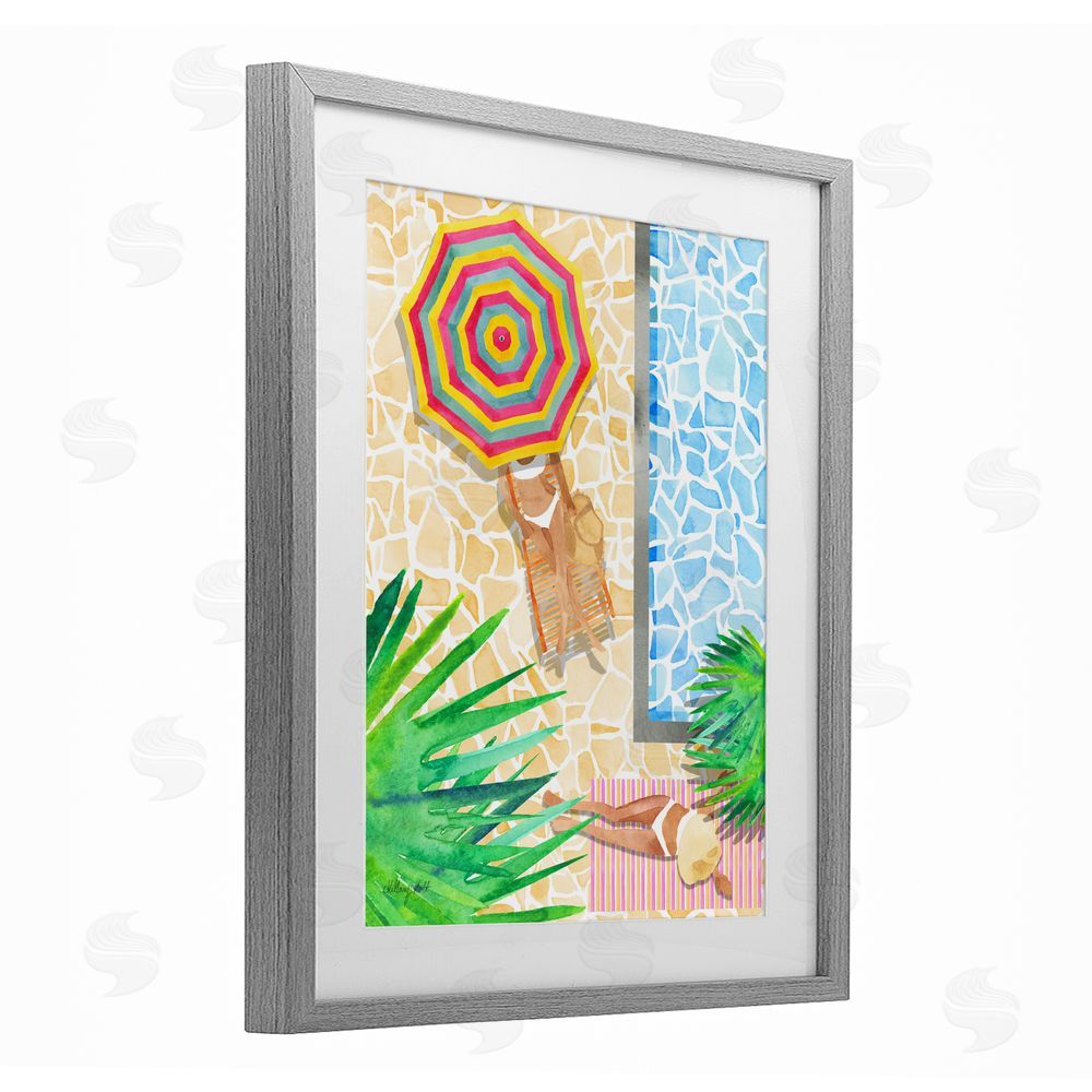 Hillary Holt Poolside Chill Duo Gray Framed Print Under Glass Wall Art
