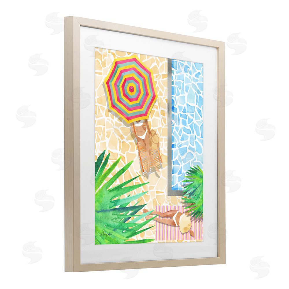 Hillary Holt Poolside Chill Duo Brown Framed Print Under Glass Wall Art