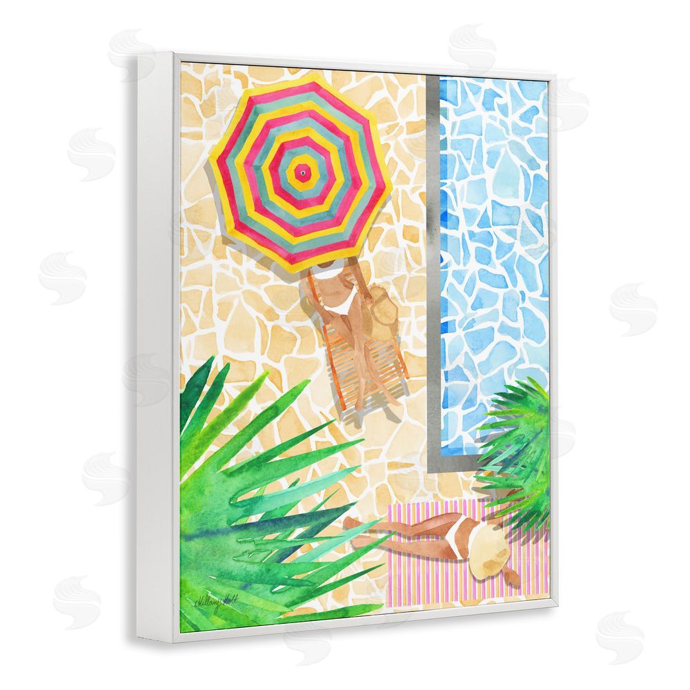 Hillary Holt Poolside Chill Duo White Framed Giclee Wall Art