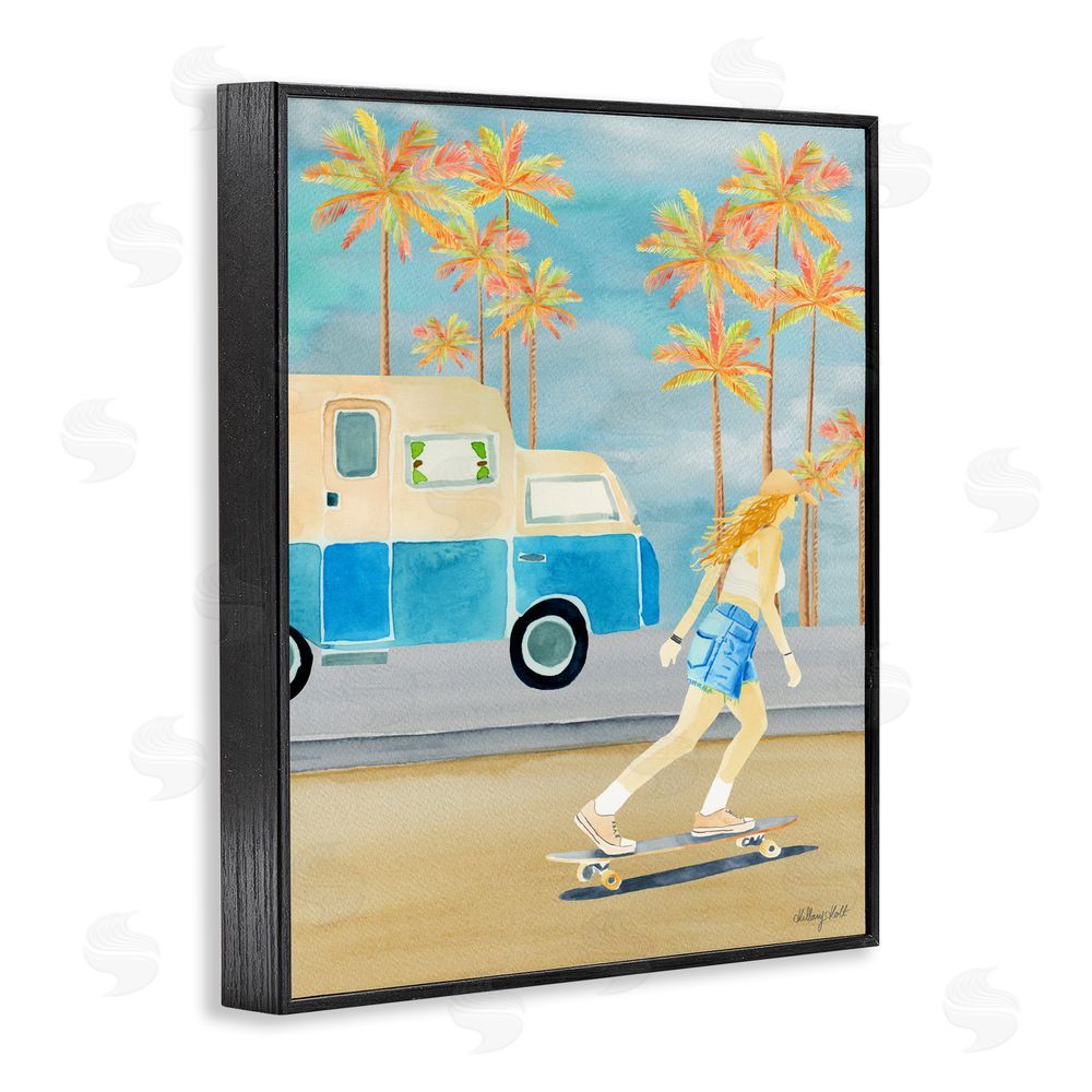 Hillary Holt Santa Monica Road Trip Black Framed Giclee Wall Art Print