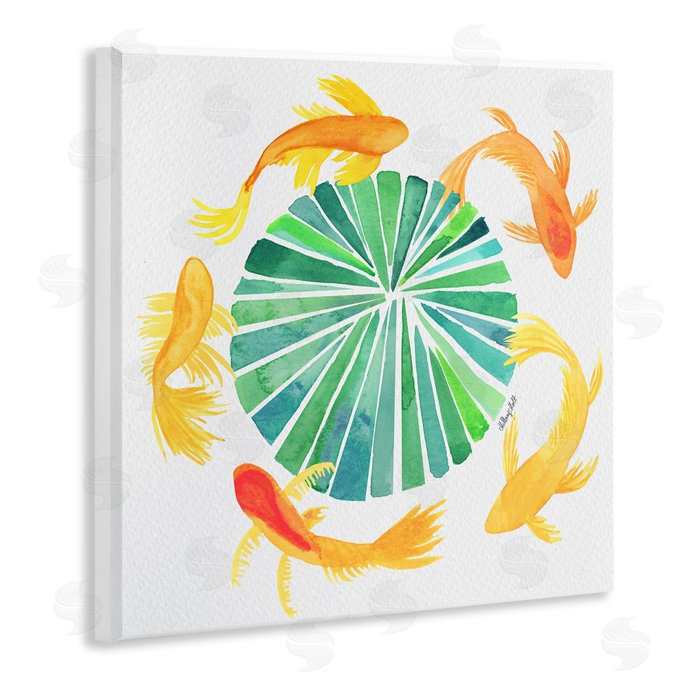 Hillary Holt Lotus Garden Orbital Fish Wall Plaque Home Decor Art Print