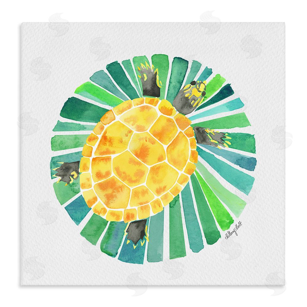 Hillary Holt Lotus Garden Turtle Stretched Canvas Wall Art