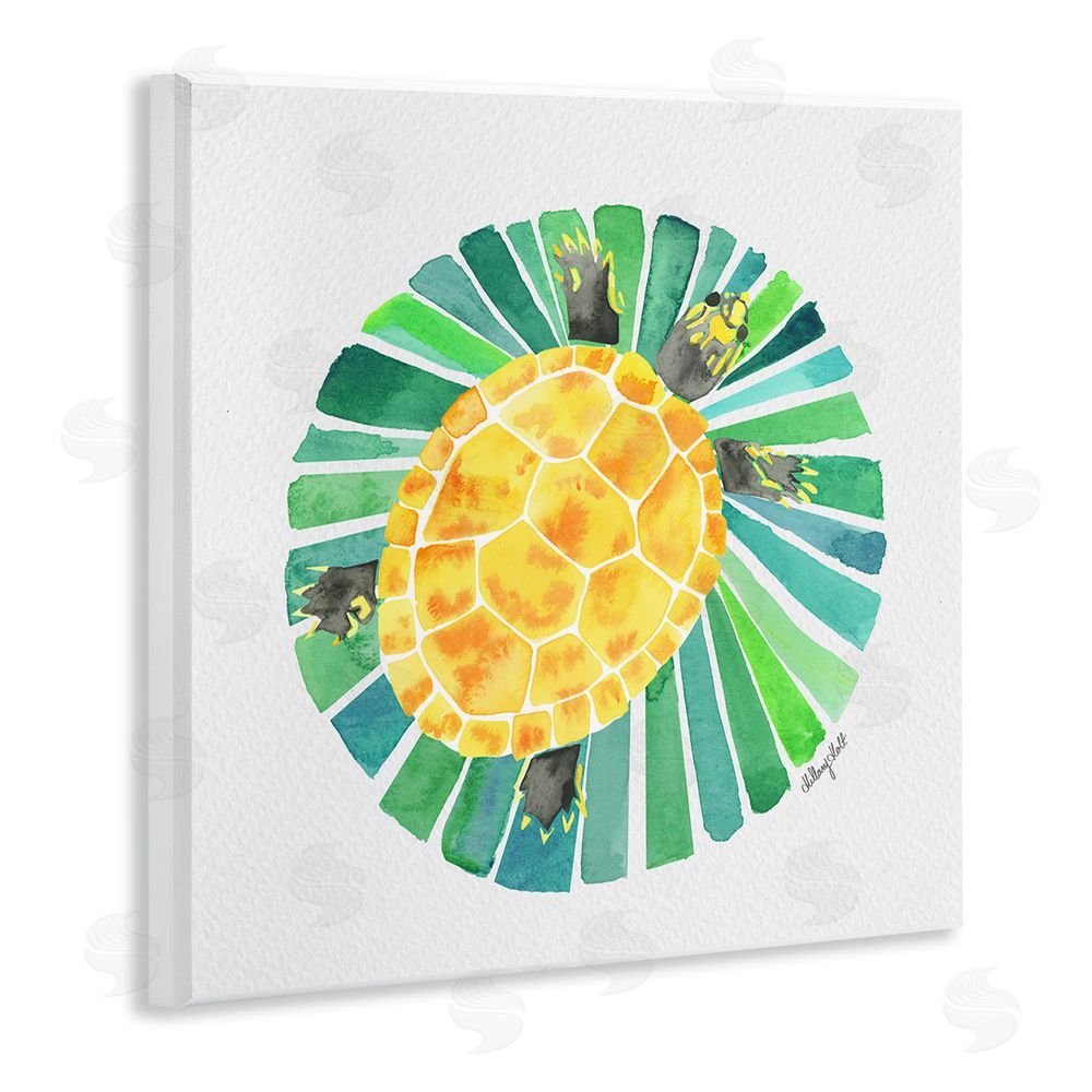 Hillary Holt Lotus Garden Turtle Wall Plaque Home Decor Art Print