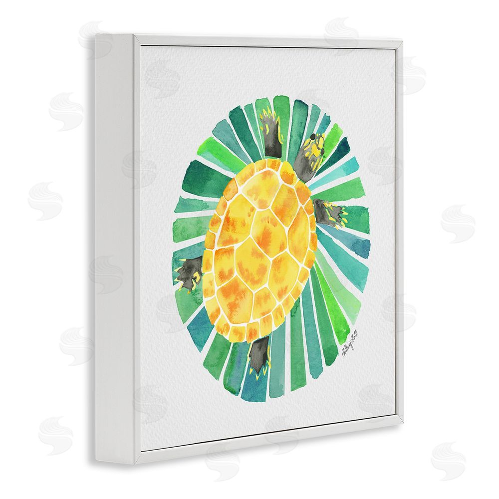 Hillary Holt Lotus Garden Turtle White Framed Giclee Wall Art