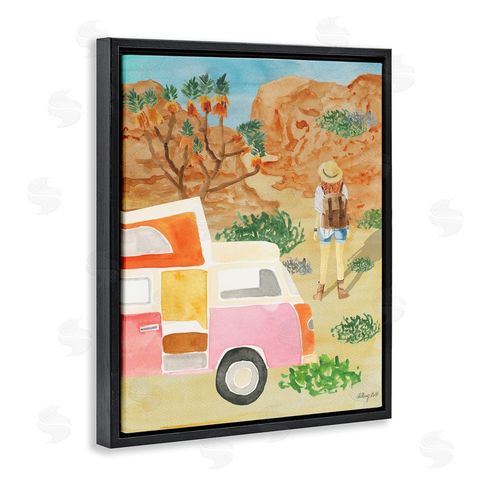 Hillary Holt Mojave Desert Road Trip Black Floating Framed Canvas Wall Art