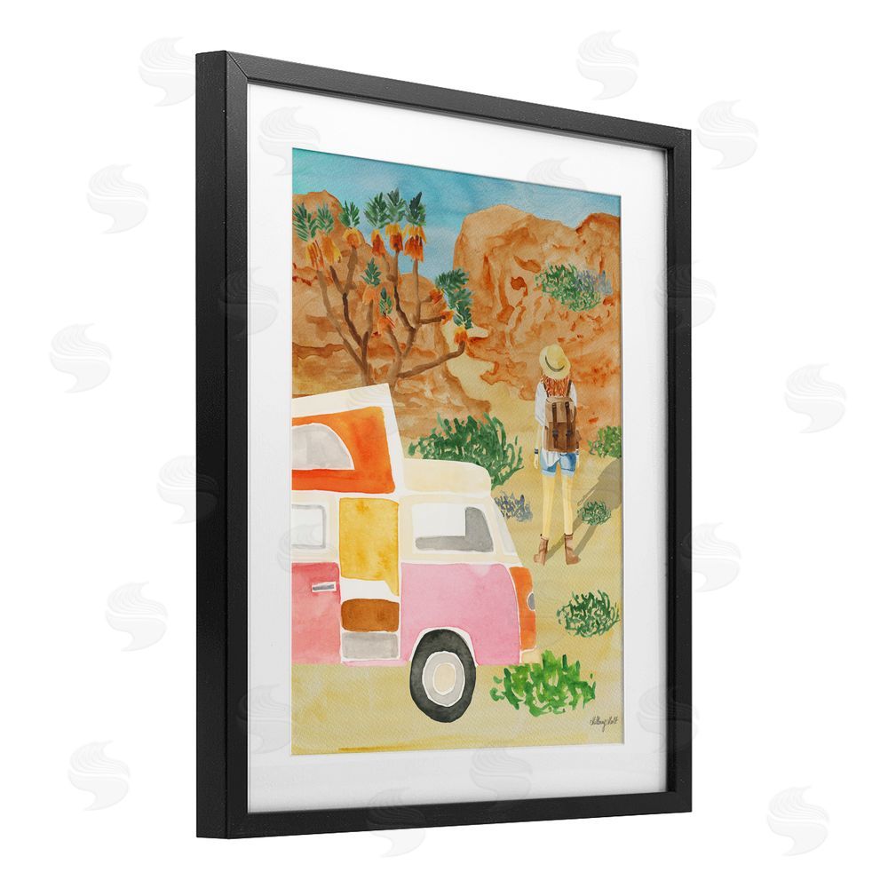 Hillary Holt Mojave Desert Road Trip Black Framed Print Under Glass Wall Art