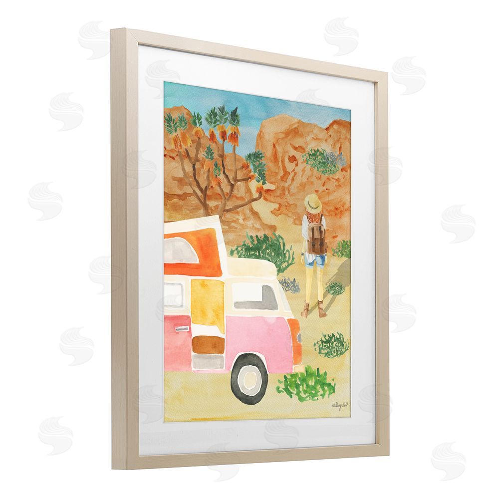 Hillary Holt Mojave Desert Road Trip Brown Framed Print Under Glass Wall Art