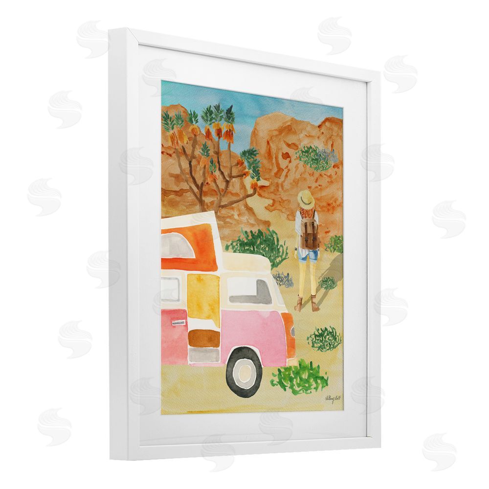Hillary Holt Mojave Desert Road Trip White Framed Print Under Glass Wall Art