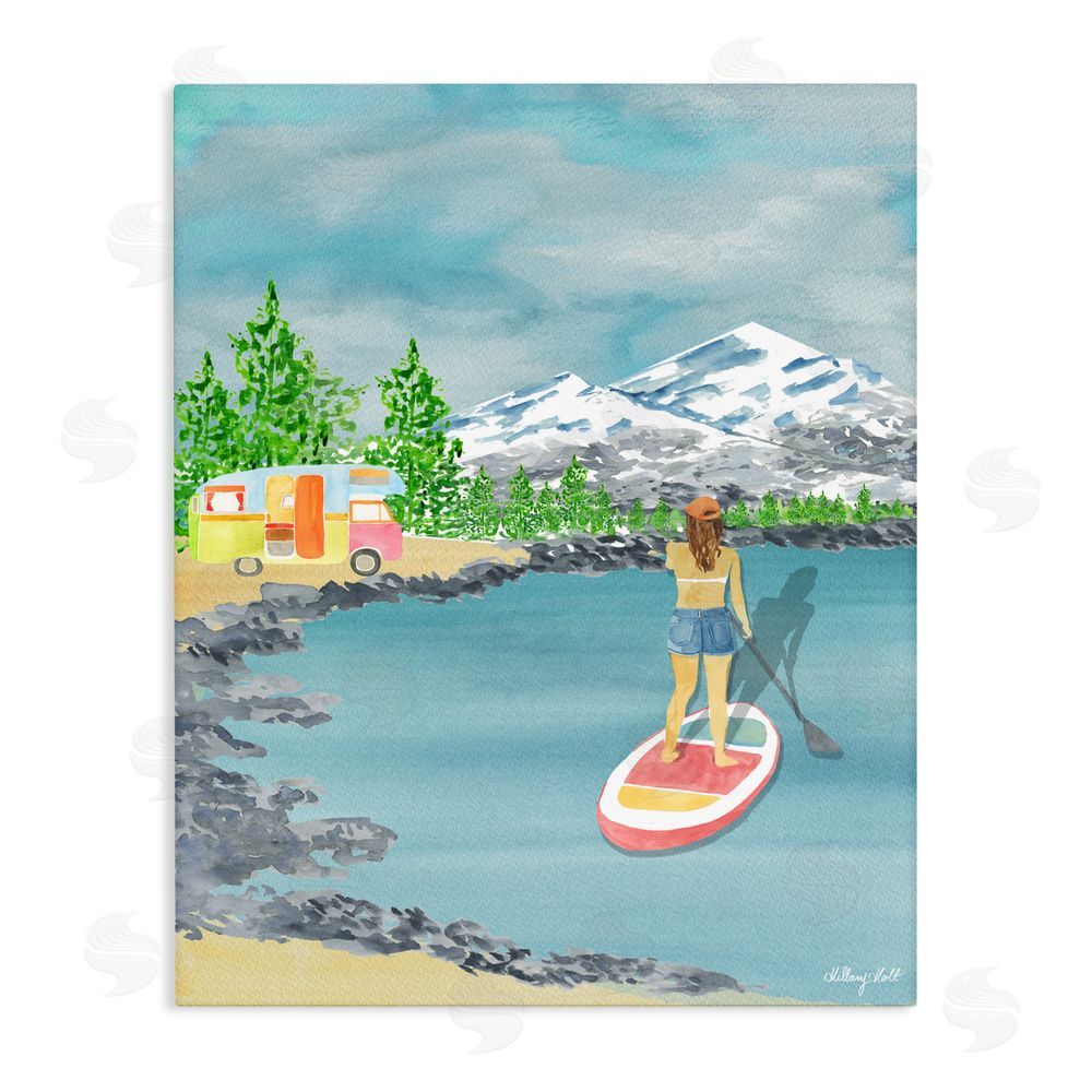 Hillary Holt Lake Tahoe Paddle Boarding Stretched Canvas Wall Art