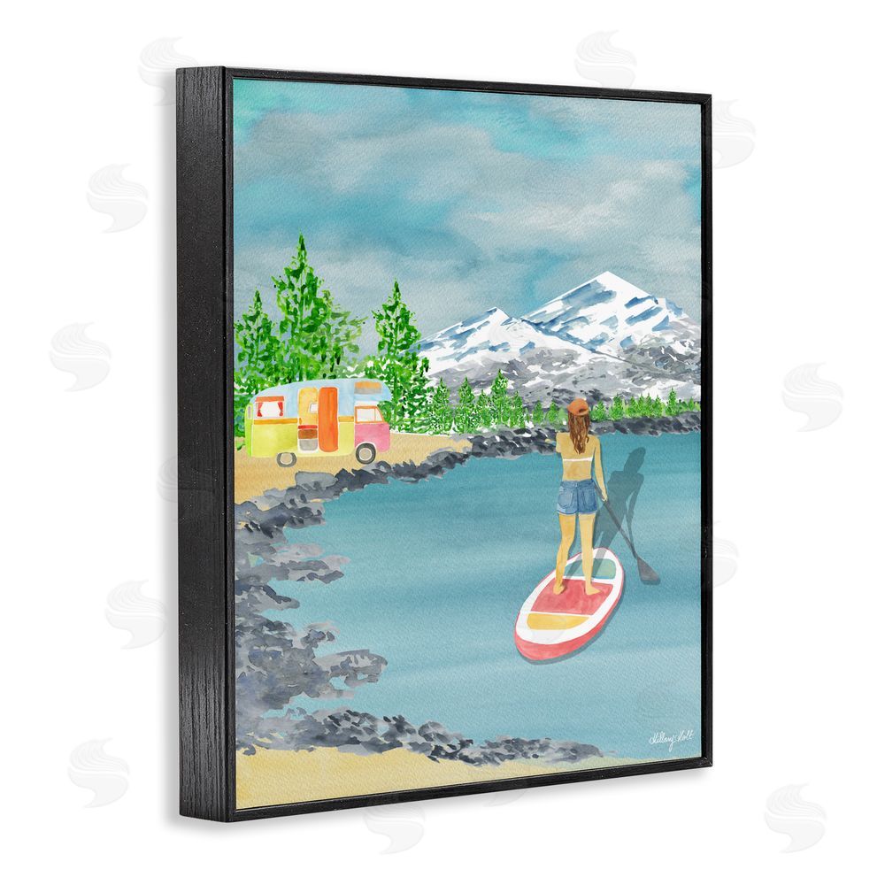 Hillary Holt Lake Tahoe Paddle Boarding Black Framed Giclee Wall Art