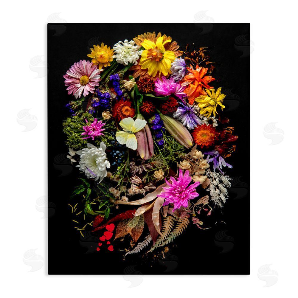 Carl Kravats November Flower Arrangement Stretched Canvas Wall Art