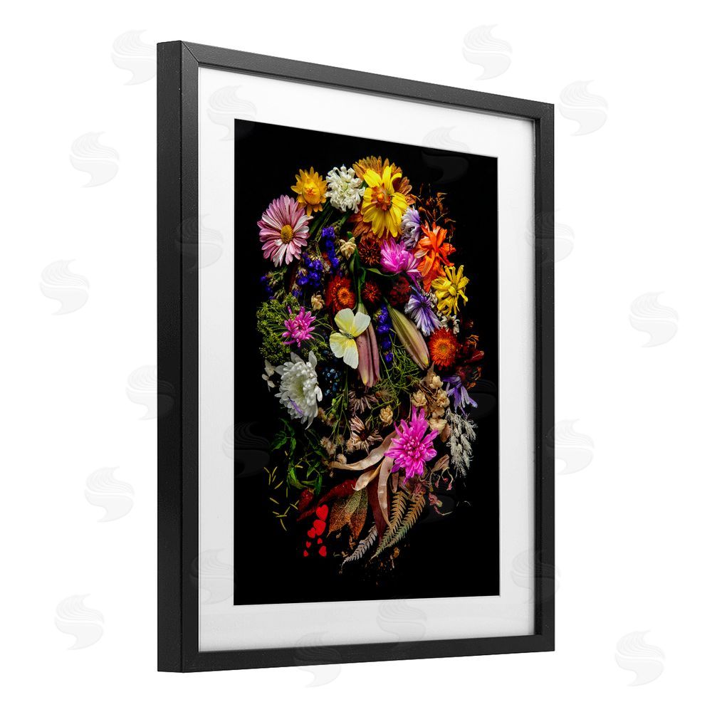 Carl Kravats November Flower Arrangement Black Framed Print Under Glass Wall Art