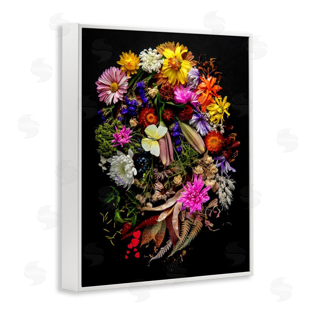 Carl Kravats November Flower Arrangement White Framed Giclee Wall Art