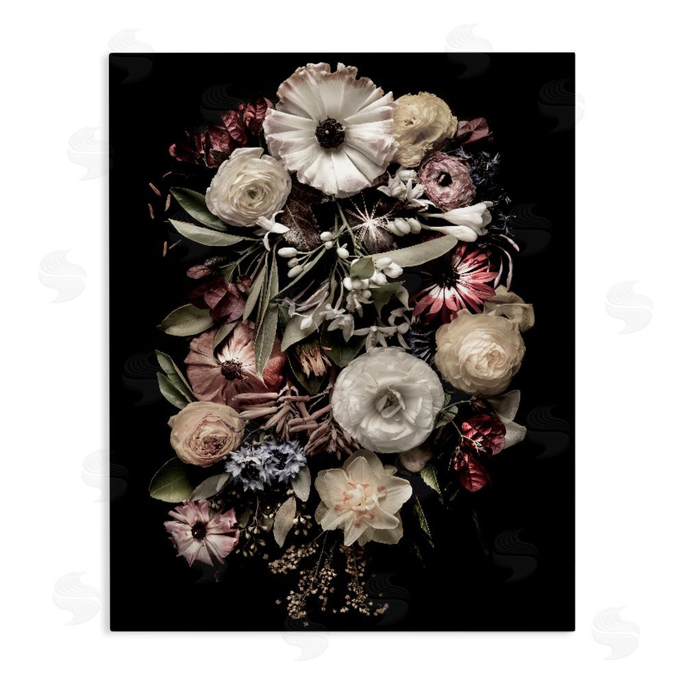 Carl Kravats Pale Yellow Roses Cluster Stretched Canvas Wall Art