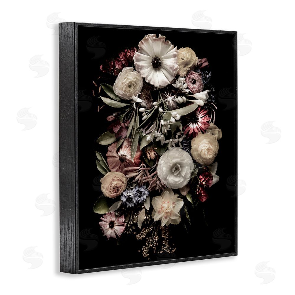 Carl Kravats Pale Yellow Roses Cluster Black Framed Giclee Wall Art