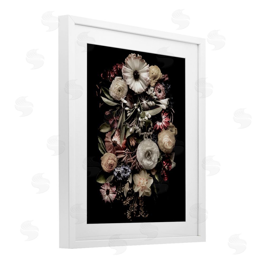 Carl Kravats Pale Yellow Roses Cluster White Framed Print Under Glass Wall Art
