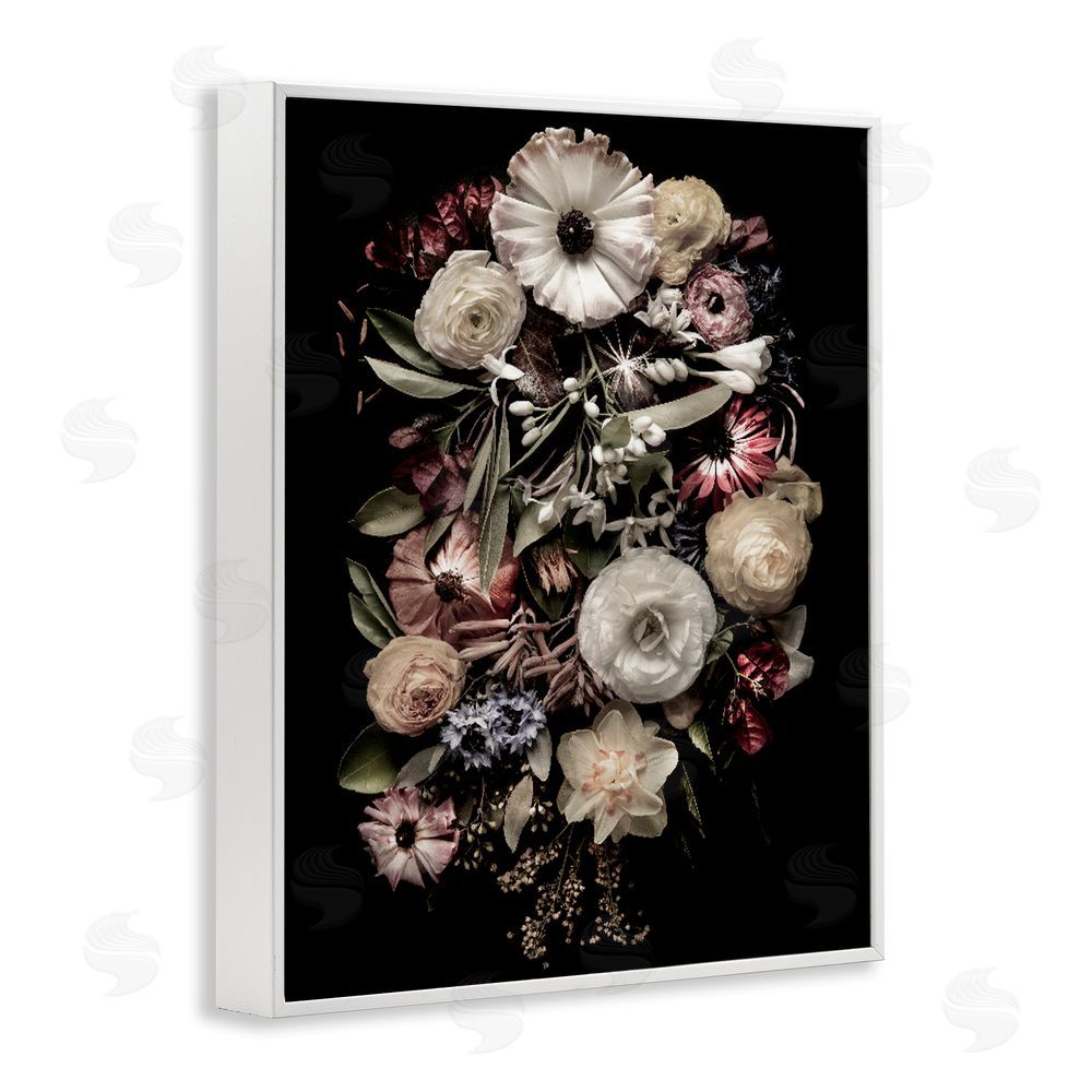 Carl Kravats Pale Yellow Roses Cluster White Framed Giclee Wall Art