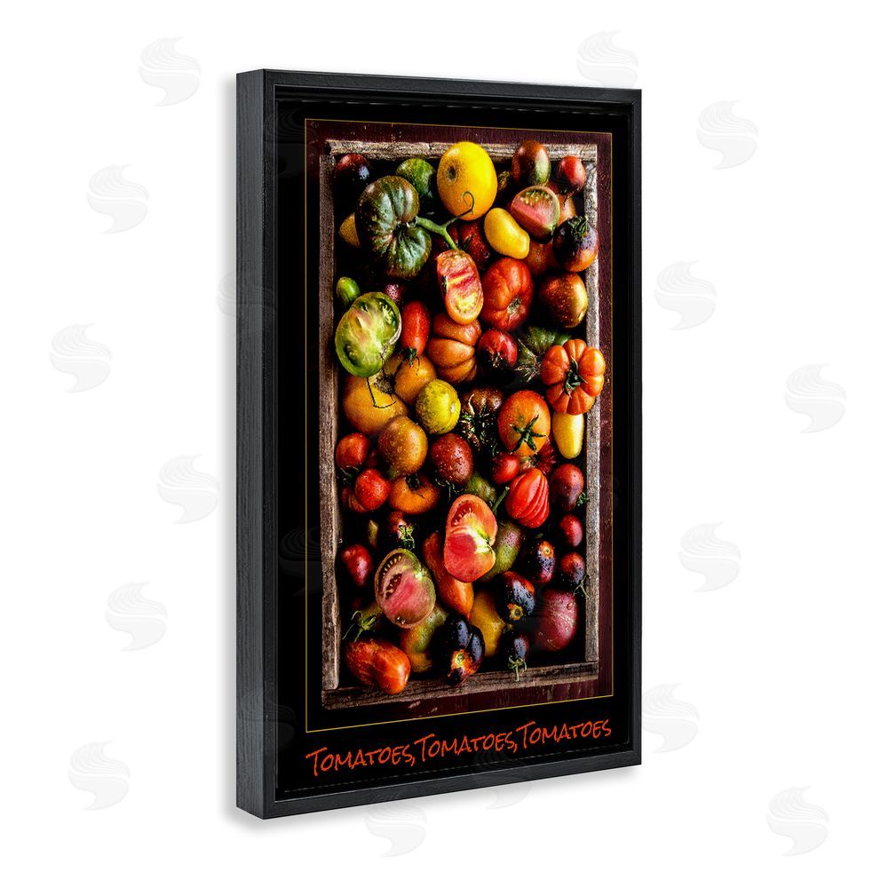 Carl Kravats Ripe & Bountiful Tomato Harvest Black Floating Framed Canvas Wall Art